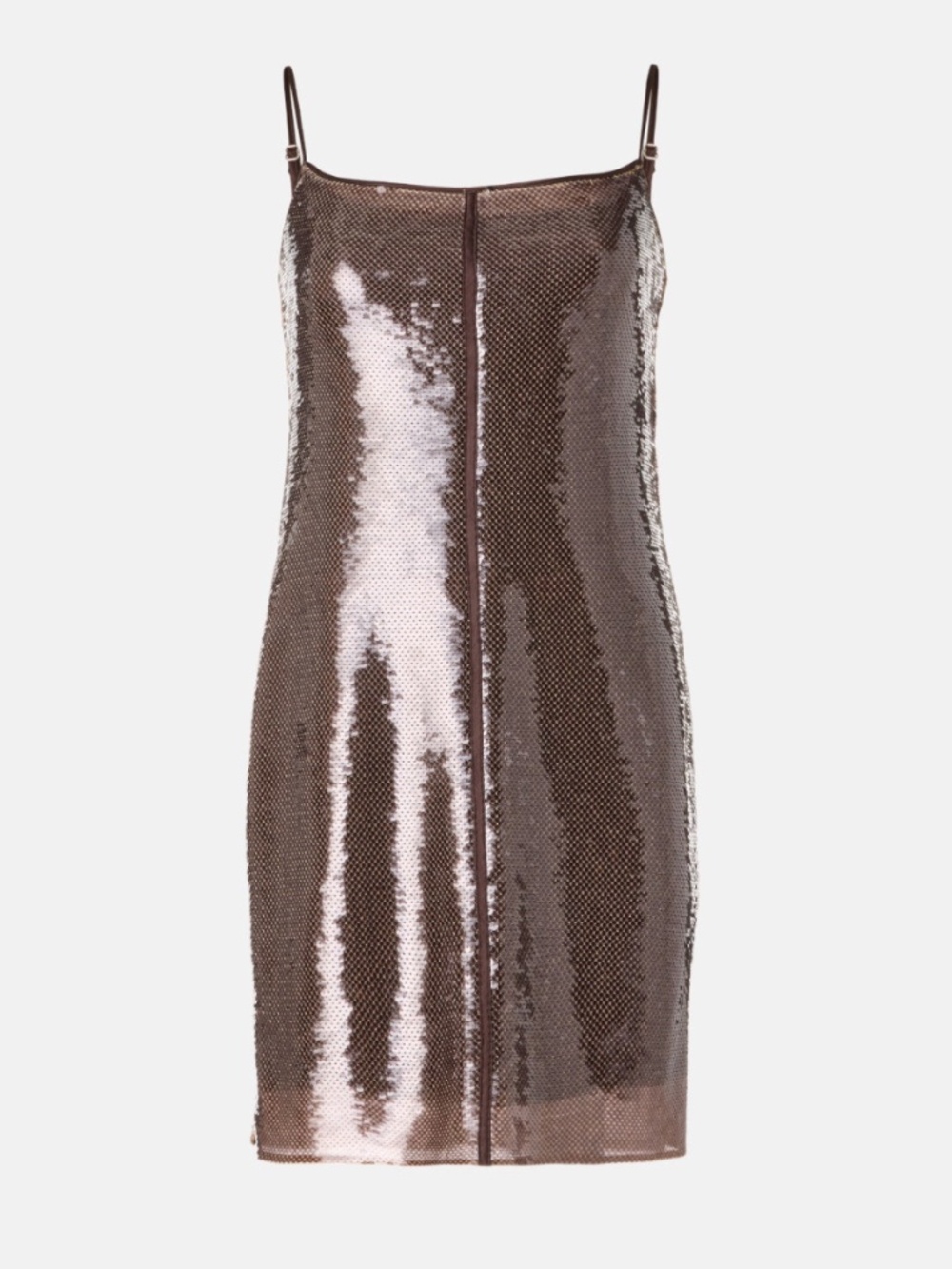 A.L.C. DANI Brown Sequin Embellished Mini Dress Smoke LARGE ALC